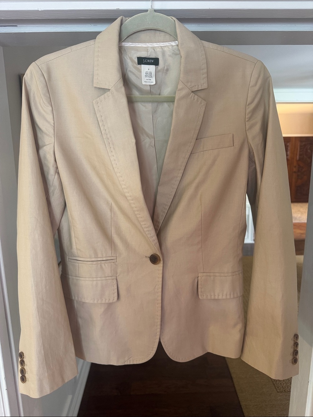 J. Crew Women's Beige Single-Button Blazer